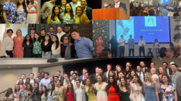 Collage of photos of Emory Department of Medicine resident Chief Roast and 2024 J. Willis Hurst Internal Medicine Residency Program graduation celebration