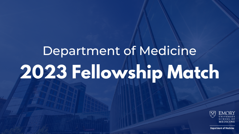 Banner entitled Department of Medicine 2023 Fellowship Match