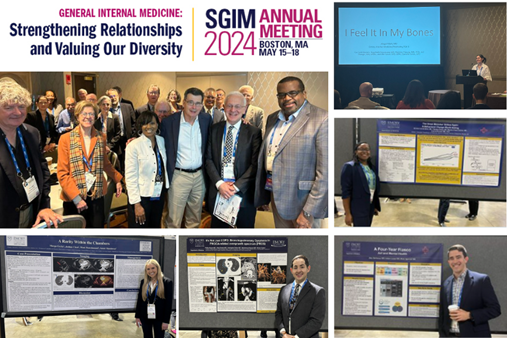 photo collage of the 2024 Emory SGIM Annual Meeting, with presenters and SGIM faculty leaders featured