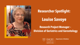 Photo of Louise Savoye, Research Project Manager - Geriatrics and Gerontology, DOM Researcher Spotlight frame