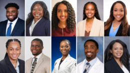 Headshots of the 2024 RYSE Mini-Clerkship Cohort: (Top-From left to right) Kenechi Ijemere, Loretta Ngoe, Abigail Taye, Kristin Telford, Jarah Whitehead (Bottom row) Jiana Baker, Destine Ede, Brandi Muldrow, Jelani Regan, and Beatriz Ryan-Lora