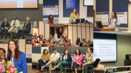 Photo collage of Emory at Grady Women's Health Summit, featuring images of presenters and roundtable speakers